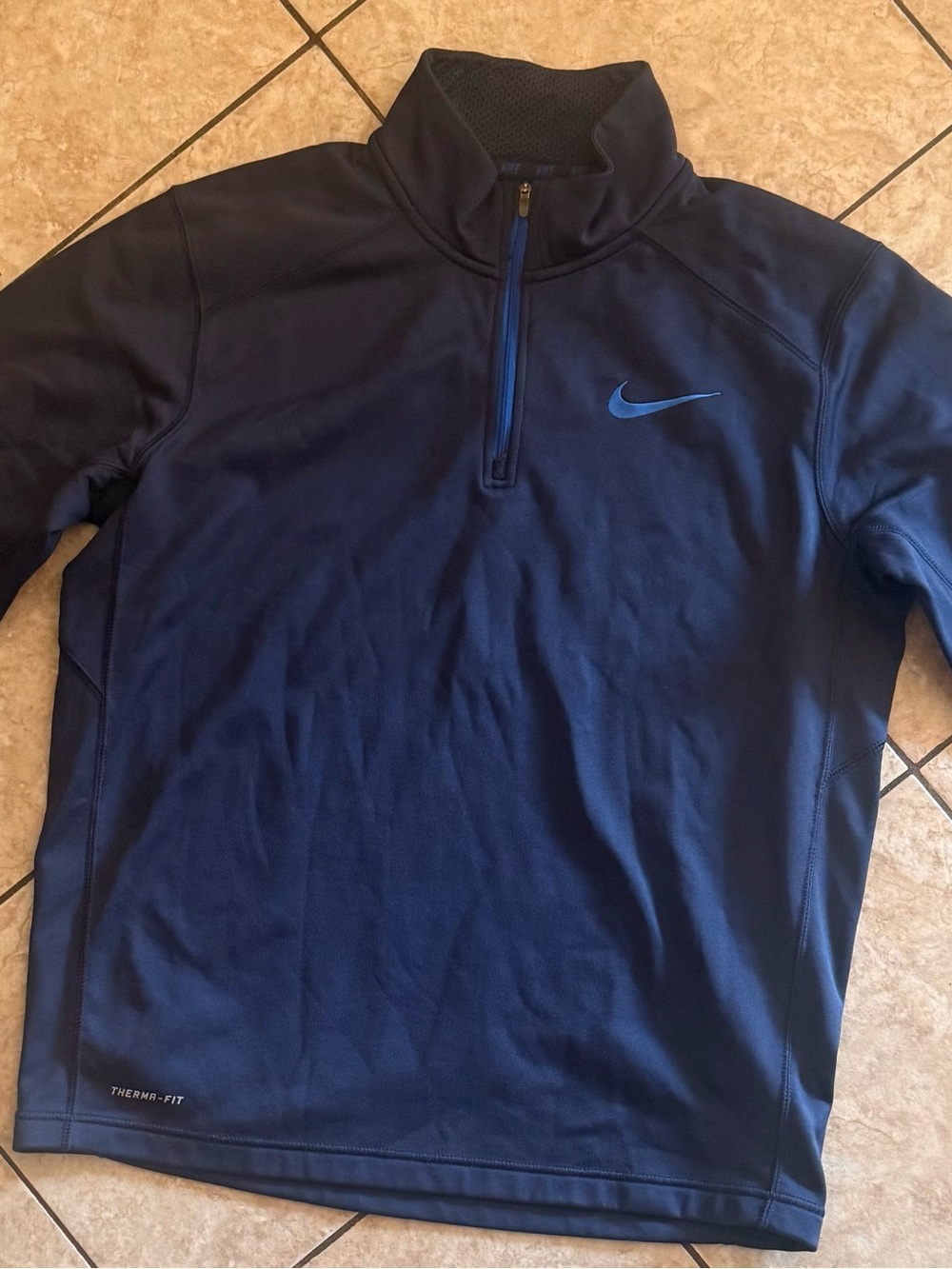 Nike Navy and Royal Blue Therma-Fit Half-Zip Pullover